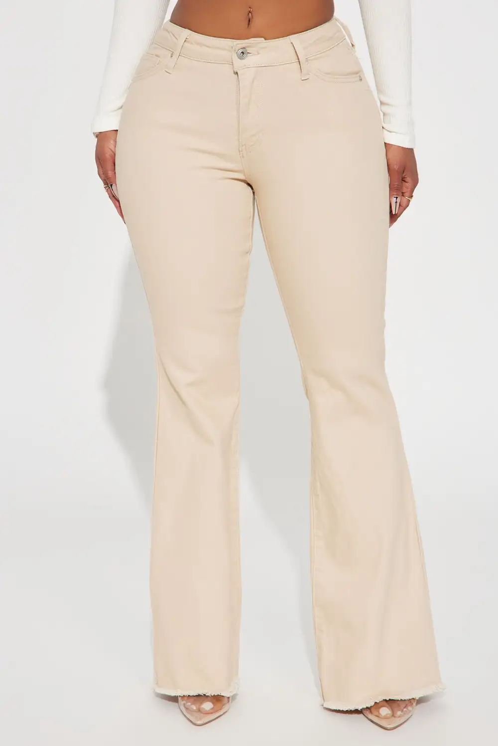 Thinking Back On It Flare Jeans - Stone