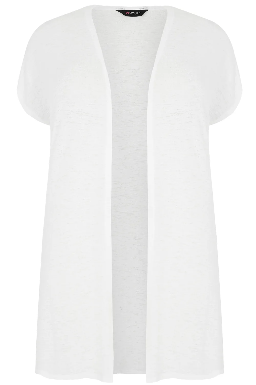 Curve White Short Sleeve Cardigan