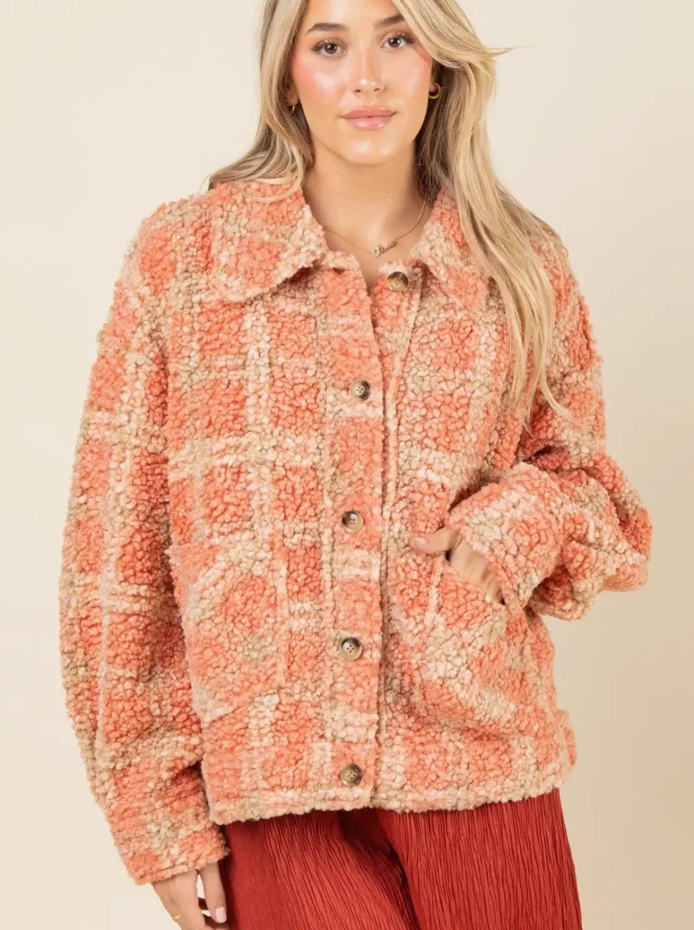 Plaid Sherpa Jacket
