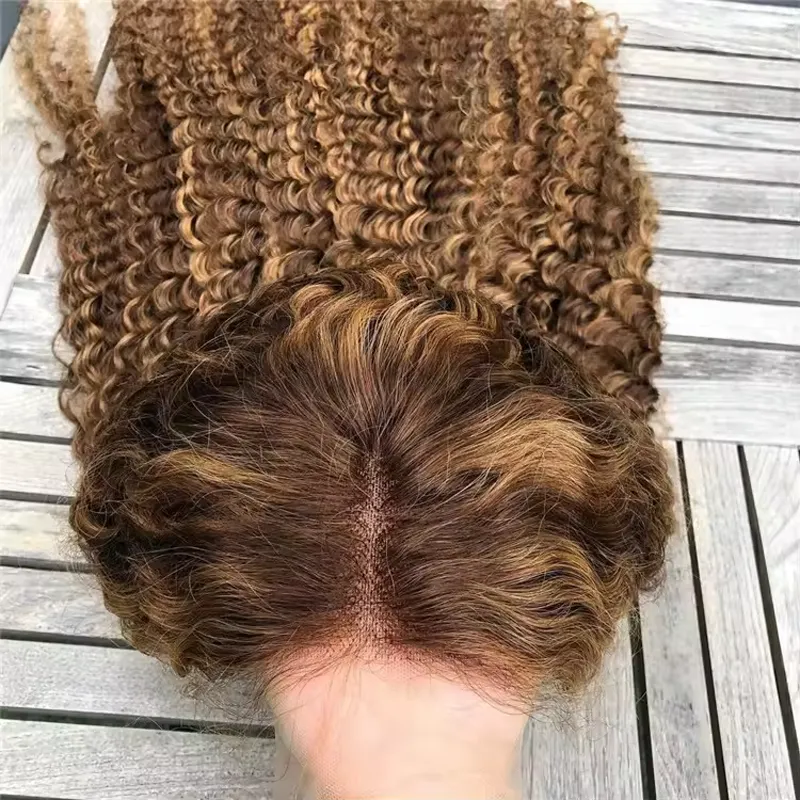 Highlight Deep Wave Wig Premium Super Double Drawn 13×6 Lace Human Hair Wig 250% Density