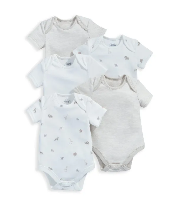 Born Wild Shortsleeved Bodysuits (Set of 5)