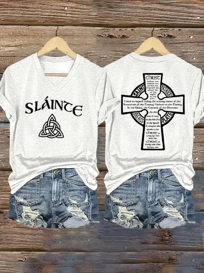 Women's Saint Patricks Day Print T-Shirt