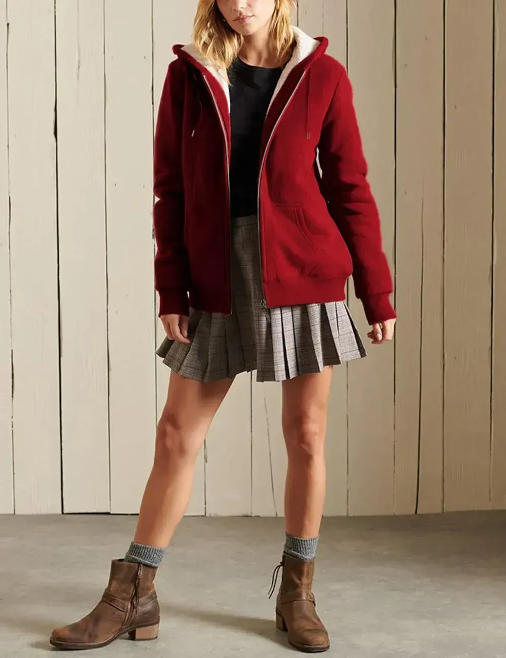 Women's Winter Hoodies Pullover Sherpa Fleece Warm Heavyweight Sweatshirt