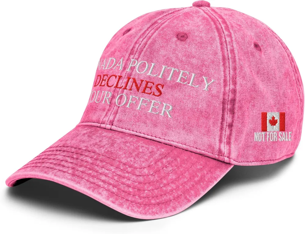 Canada Politely Declines Your Offer Hat, Embroidered Canada is Not for Sale Cap, Vintage Distressed Cotton Twill Dad Hat