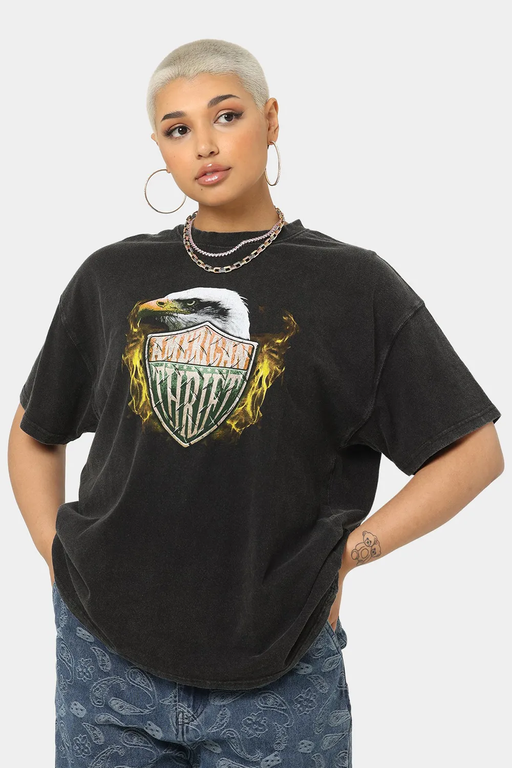 American Thrift God Bless Classic Black T-Shirt