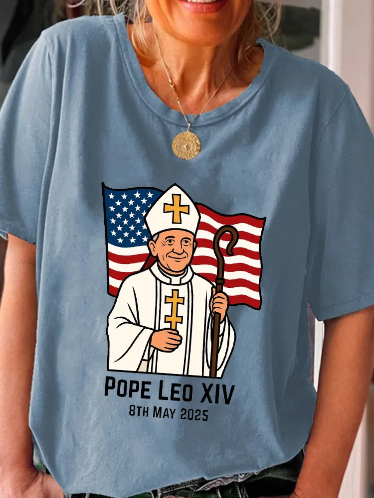Women'S Pope Leo Xiv 8th May 2025 Round-Neck Short-Sleeved T-Shirt