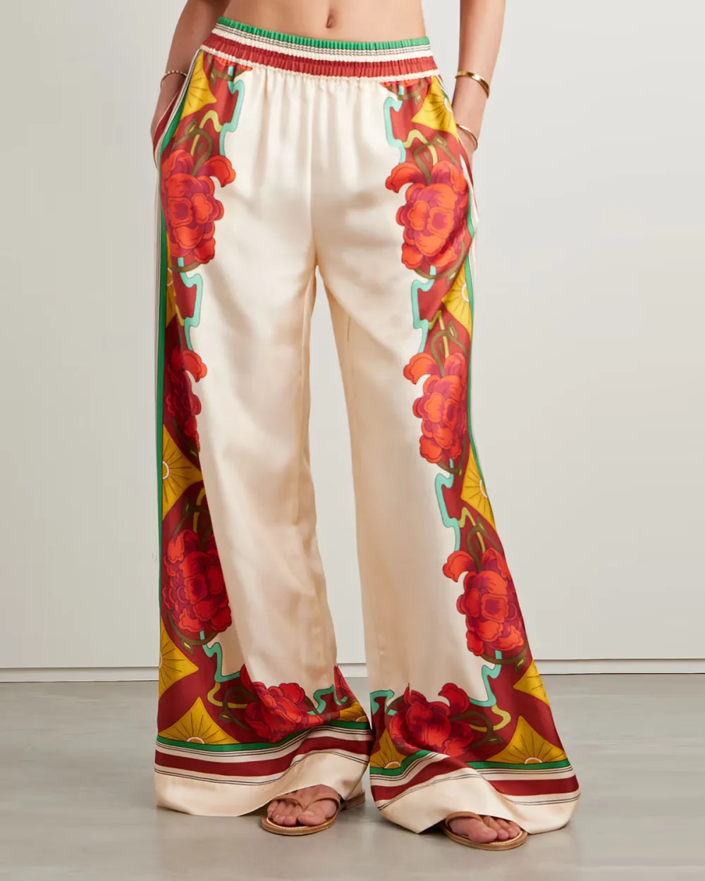 Foulard Printed Shirt and Will Wide-leg Pants Two Piece Set