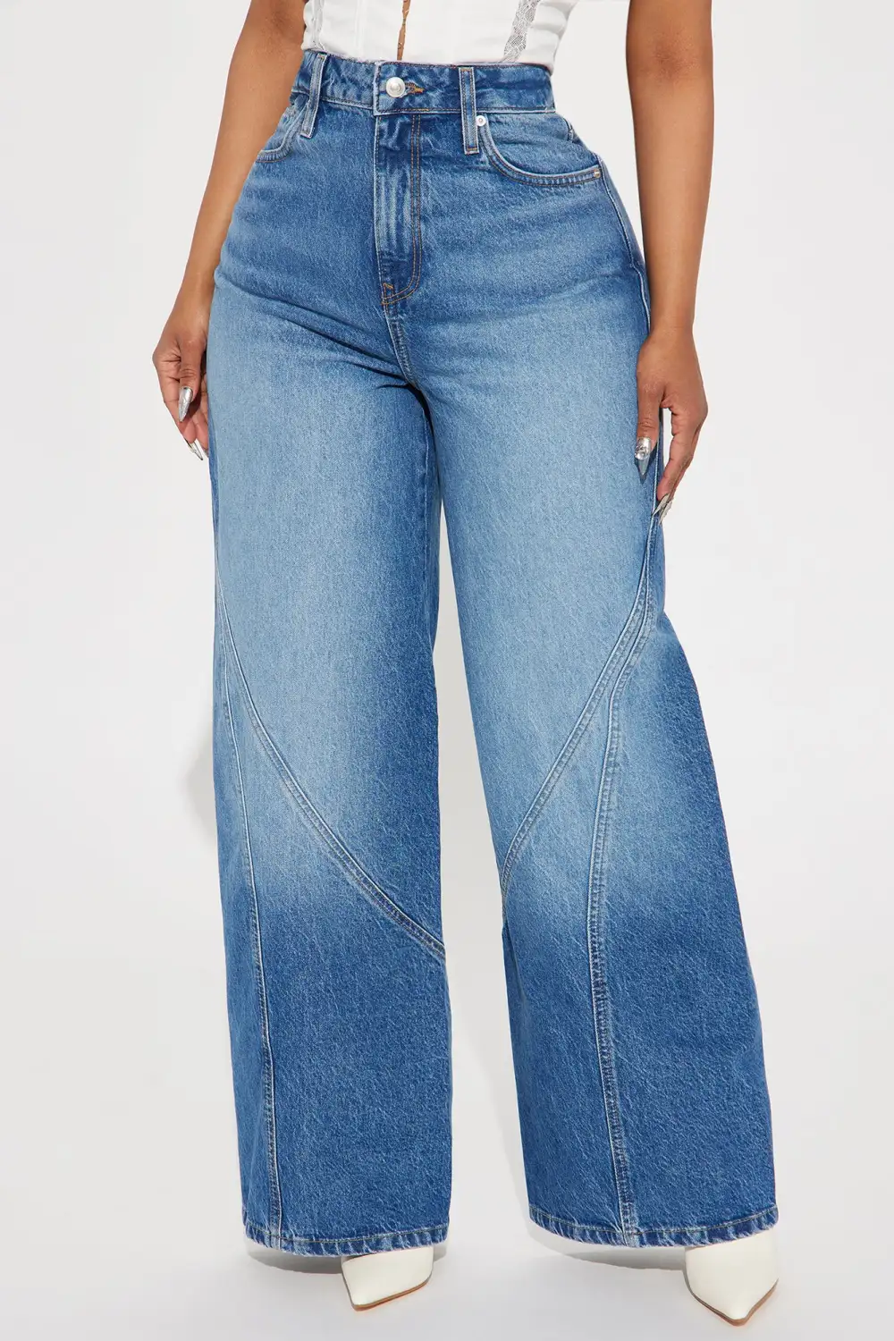 New Routine Wide Leg Jeans - Medium Wash
