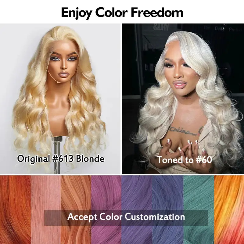 Flash Sale | #613 Blonde Upgraded 5x5/13x6-Full Lace Frontal Body Wave Lace Wig No Code Needed
