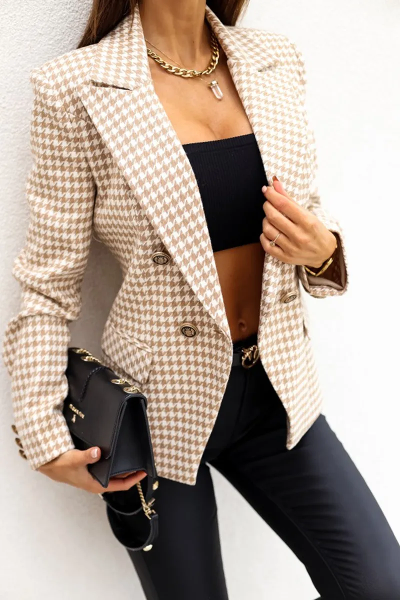 Temperament Check Double-Breasted Blazer