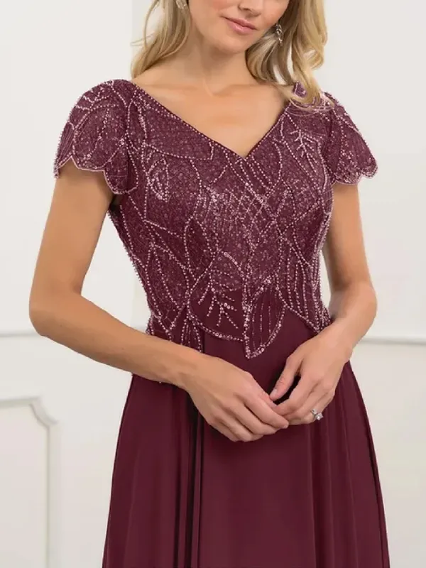 V-neck solid lace maxi dress