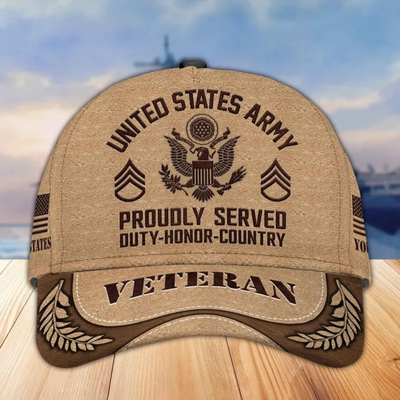 Unisex Casual Independence Day Us Army Print Cap