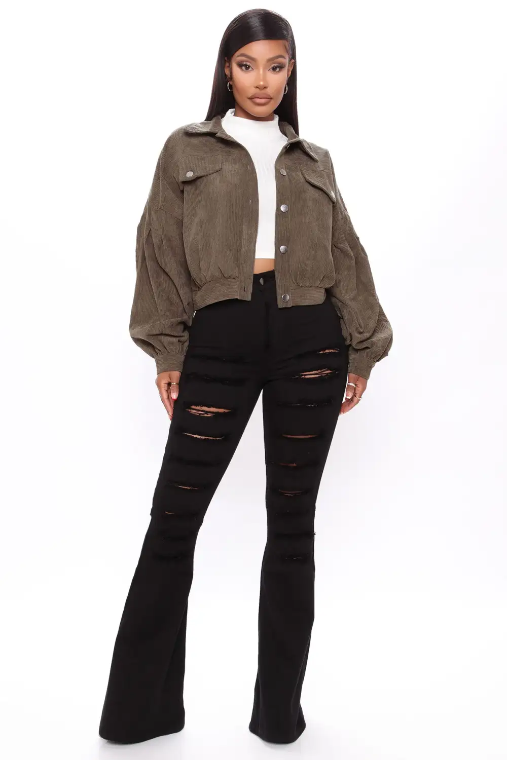 Road Tripping Corduroy Jacket - Olive