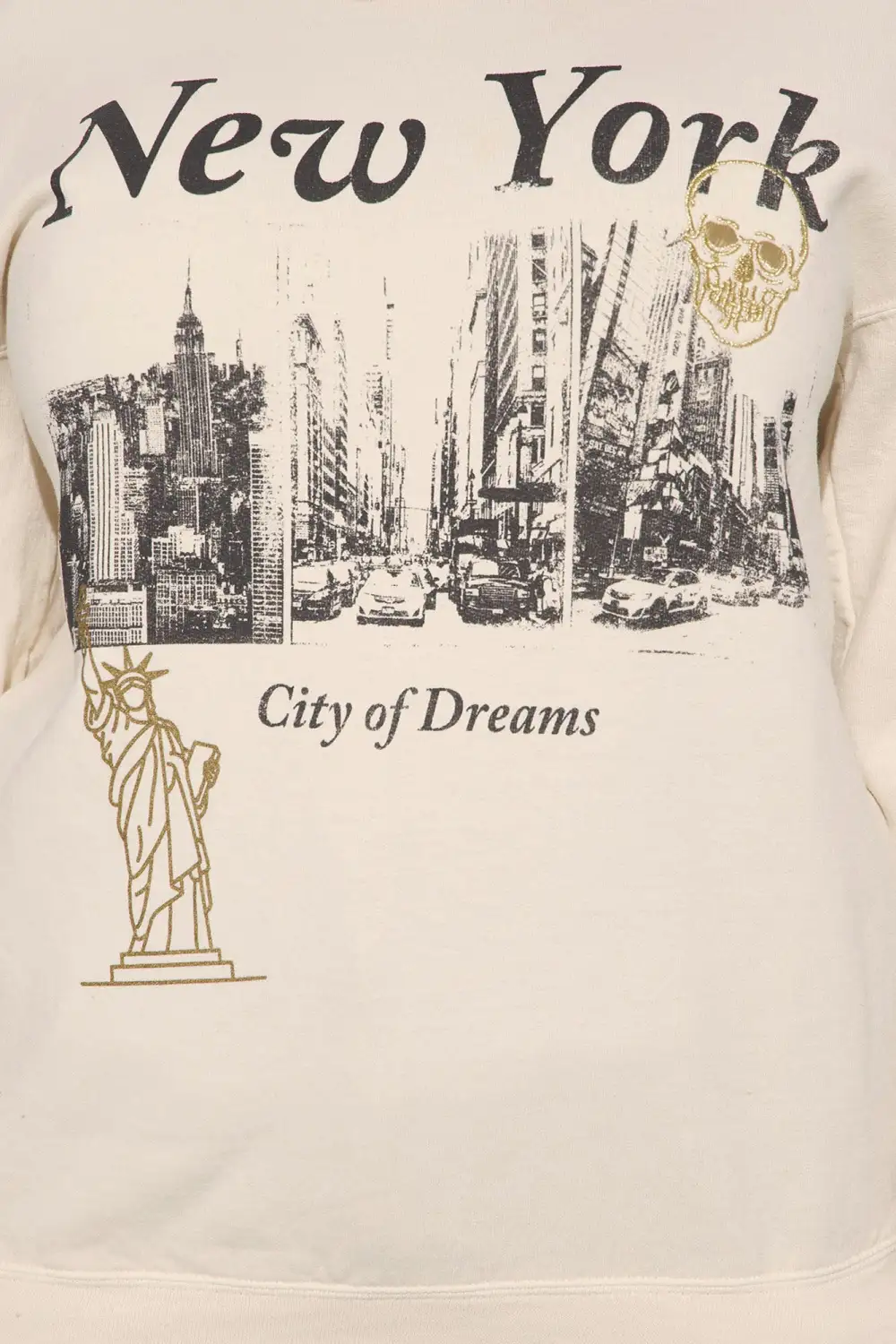 New York City Of Dreams Washed Sweatshirt - Natural/Combo