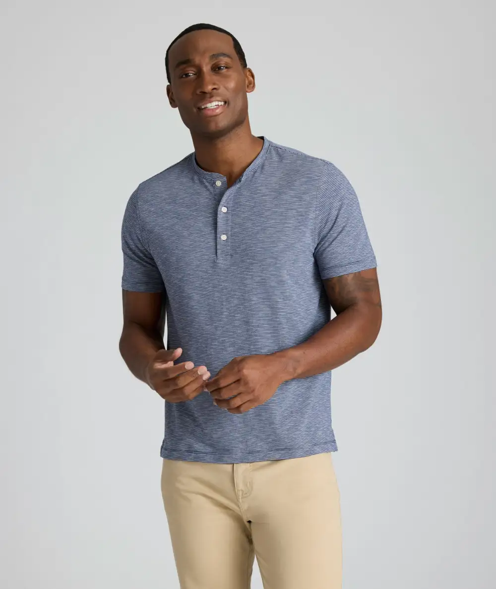 Jersey Slub Short-Sleeve Henley