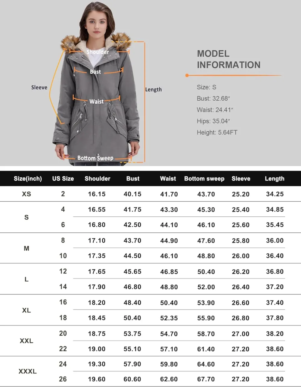 Women's Winter Coats Fleece Lined Parka Jacket Hooded Long Winter Warm Parka Coat with Pockets