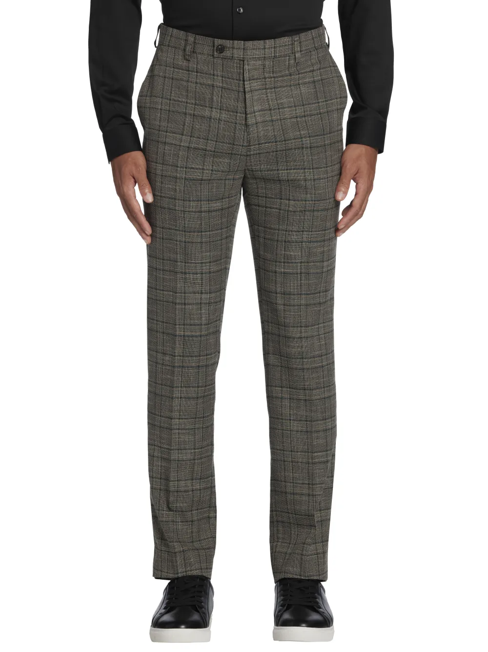 Paisley &Amp; Gray Slim Fit Plaid Suit Pants