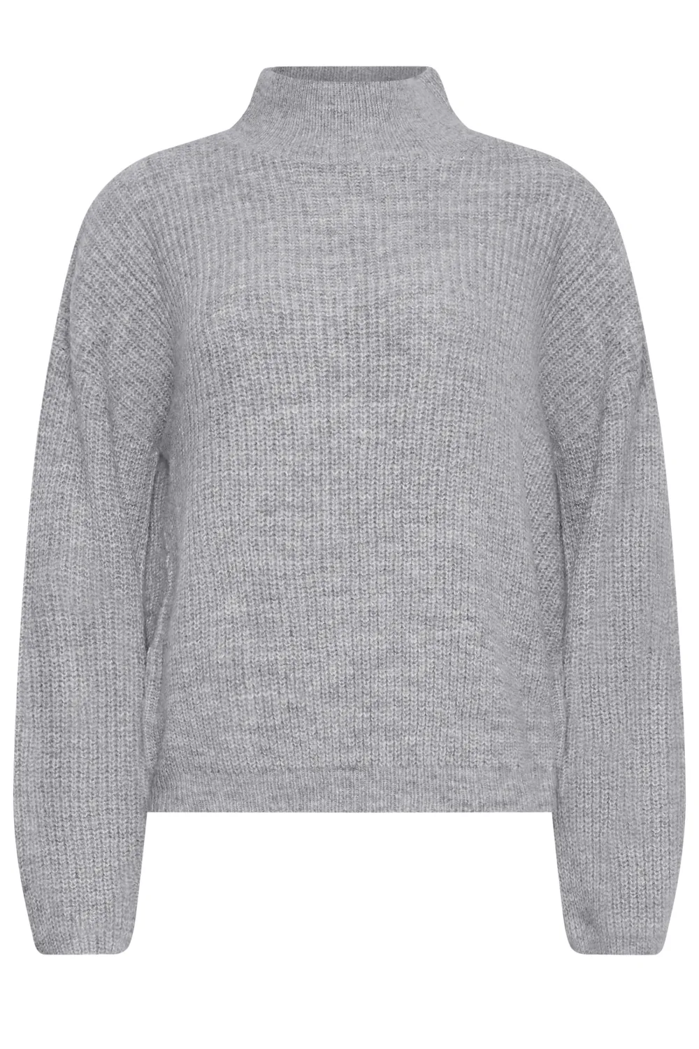 LTS Tall Grey Funnel Neck Knitted Jumper