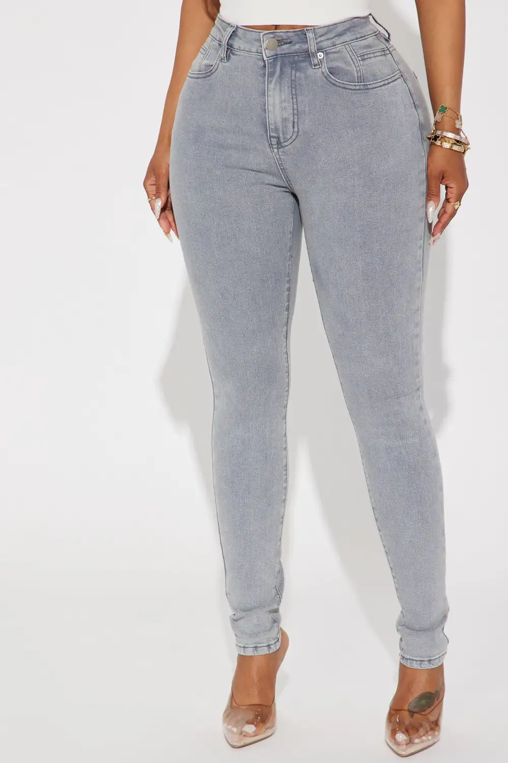Shape Up Sculpting Stretch Skinny Jeans - Grey