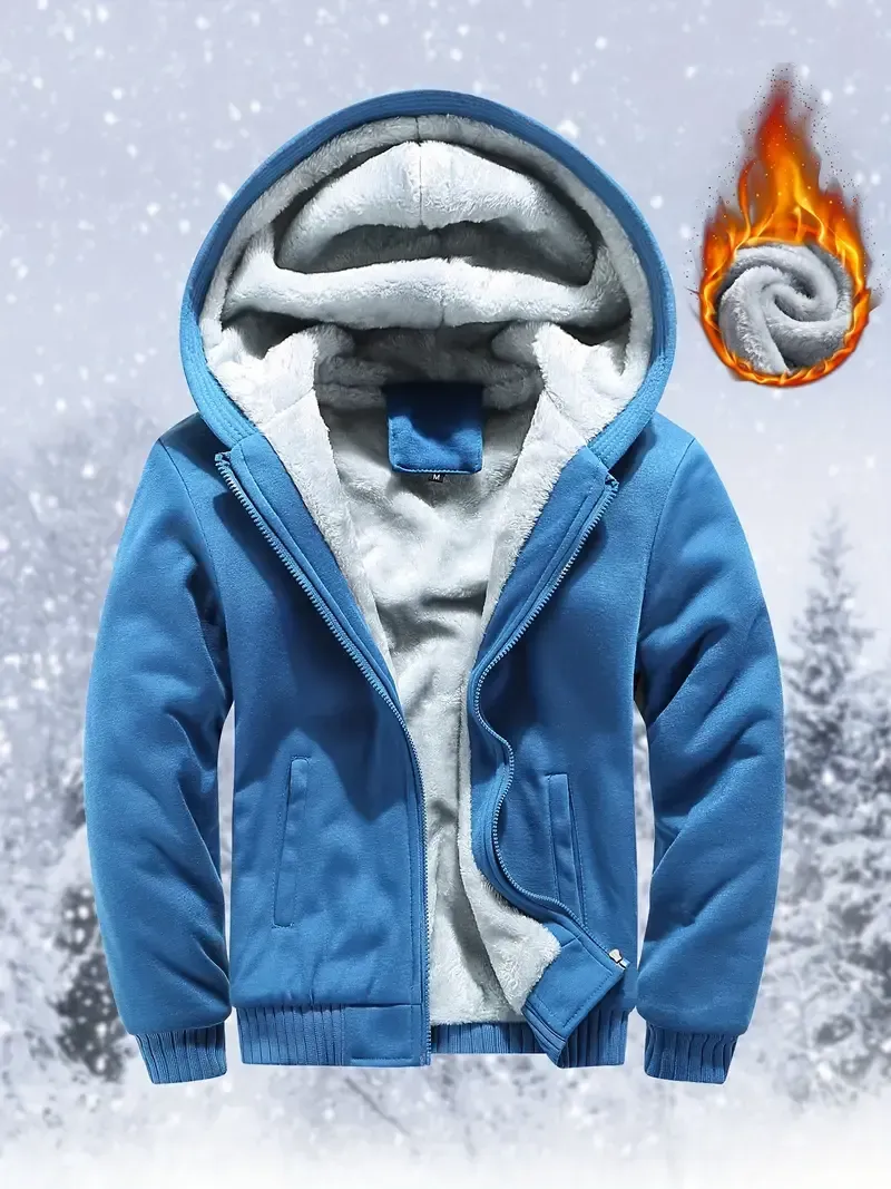 Women's Cozy Fleece-Lined Hoodie - Casual Sportswear with Zip Front, Pockets | Warm & Stylish for Fall/Winter