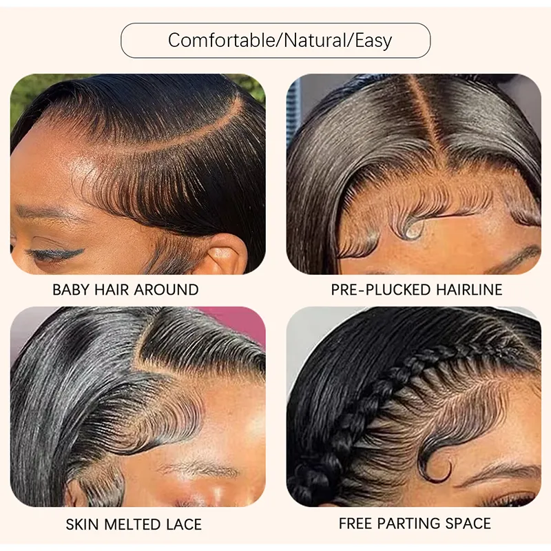 Chocolate Brown Raw Hair Super Double Drawn Layered 13×6 Straight Human Hair Wigs 250% Density