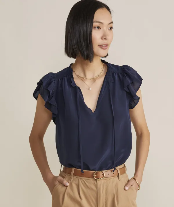 Double Ruffle Sleeve Top