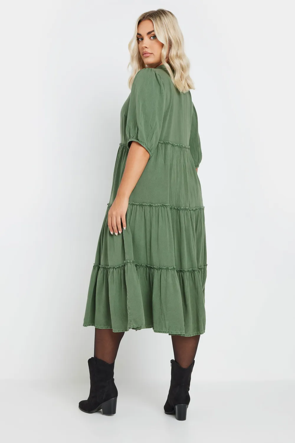 YOURS Curve Charcoal Grey Midi Shirt Dress