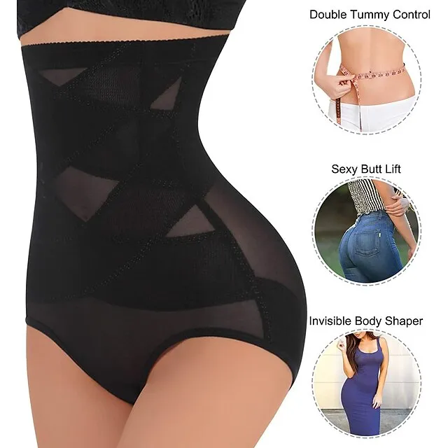 Women's Tights Shorts High Waisted Hip Lift Up Mesh Classic Regular Spring, Fall, Winter, Summer Black color