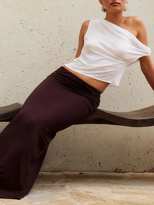 Off-Shoulder Cowl Neck Top