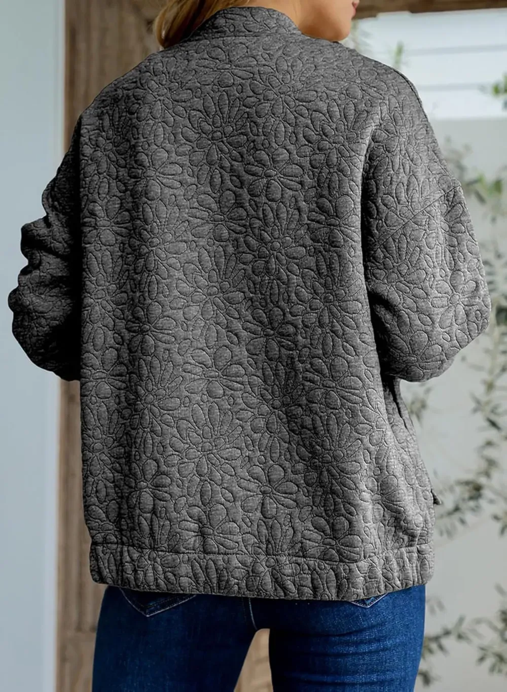 Jackets for Women Spring Fashion 2025 Cute Jacquard Coats Lightweight Zip Up Jackets Dressy Casual