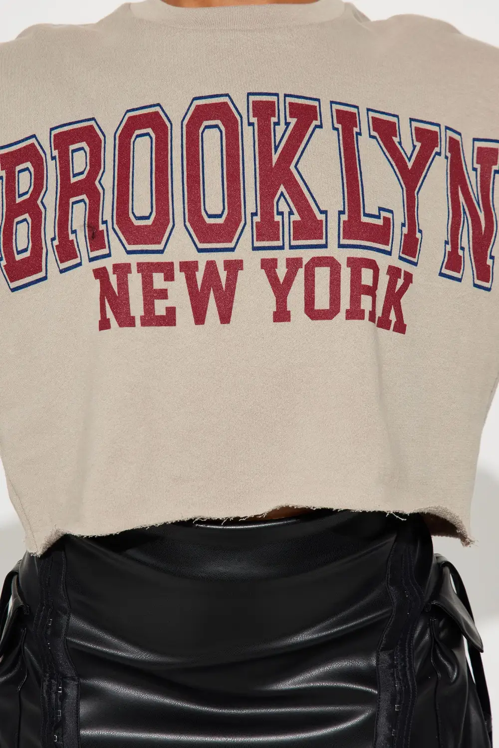 Brooklyn NY Crop Top - Taupe