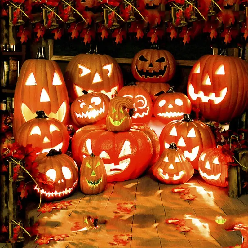Halloween Pumpkin Led Light Lamp Creative Lantern Decoration Flashing Light Gypsophila Ghost Festival Dress Up Glowing