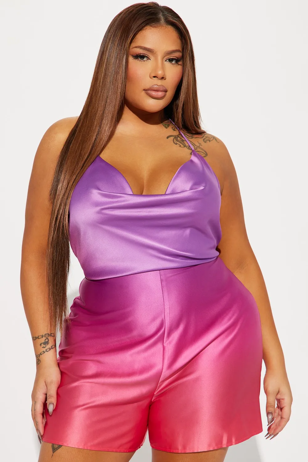 Kimberly Ombre Romper - Purple/combo