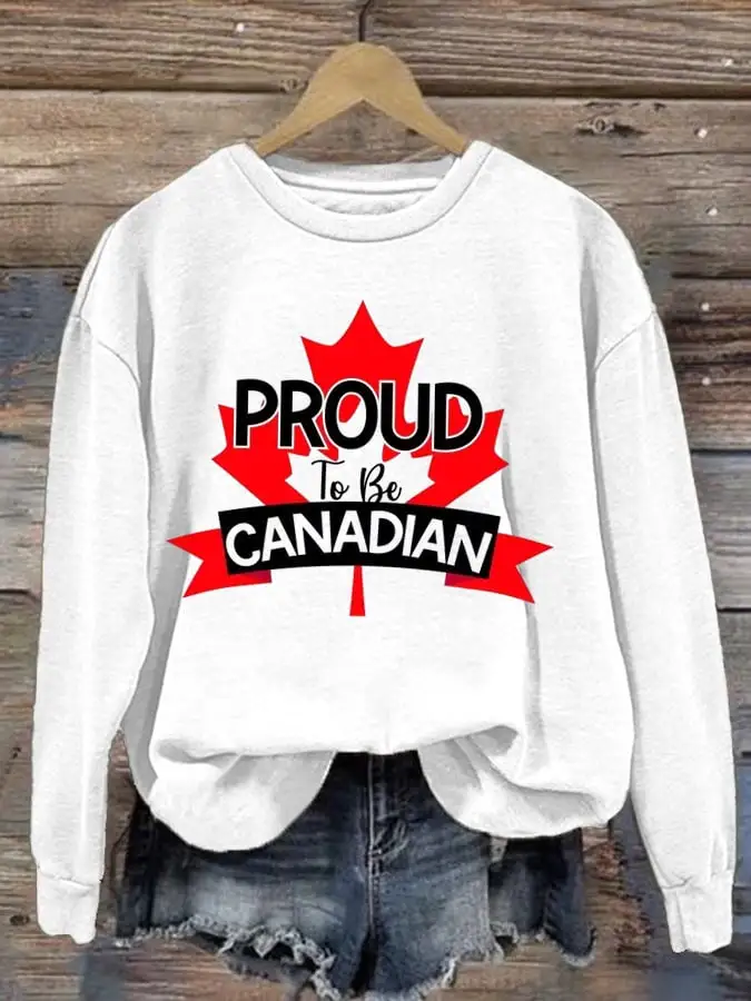 Women's Proud To Be Canadian Print Sweatshirt