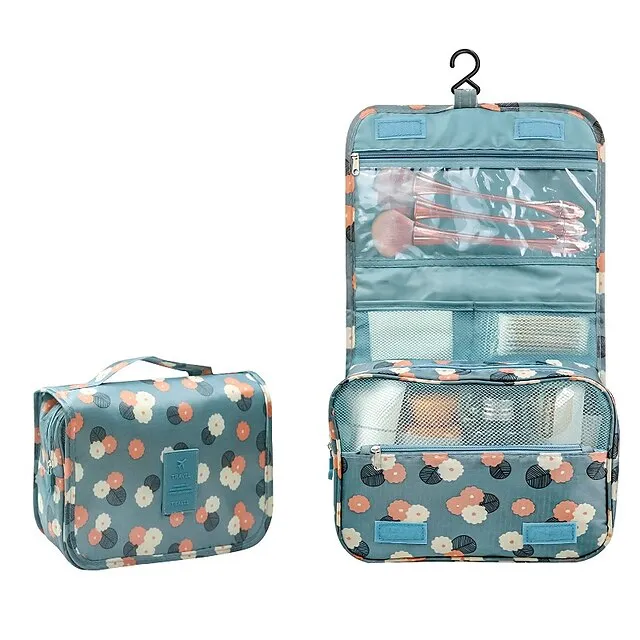 Women's Girls' Cosmetic Bag Oxford Cloth Party Daily Holiday Zipper Large Capacity Waterproof Foldable Embroidery Wine Pink Dusty Rose