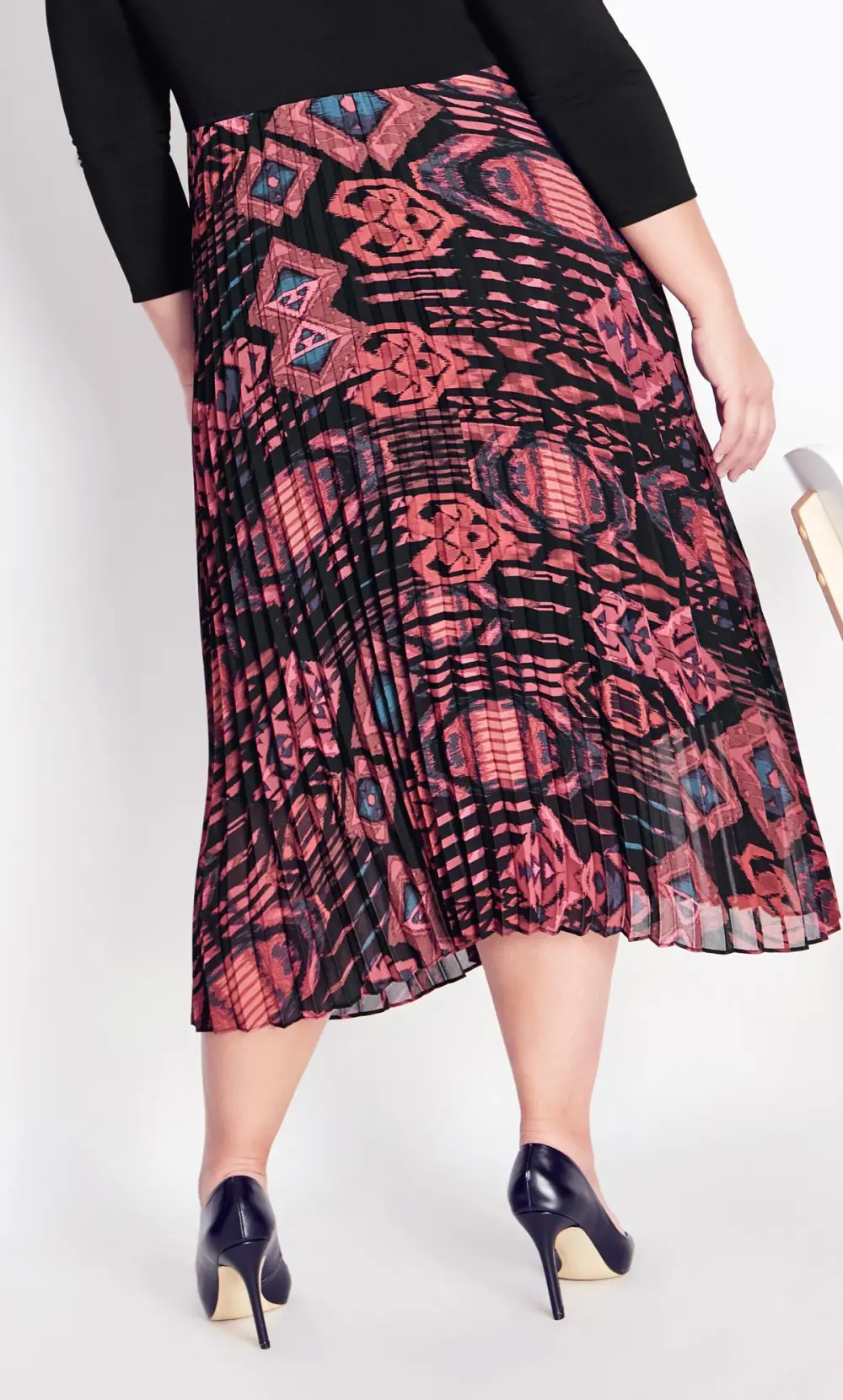 Evans Black & Pink Aztec Print Wrap Dress