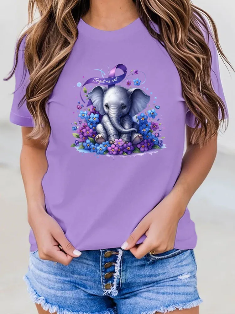 Women'S T-Shirt Forget Me Not Alzheimer'S Awareness Prints