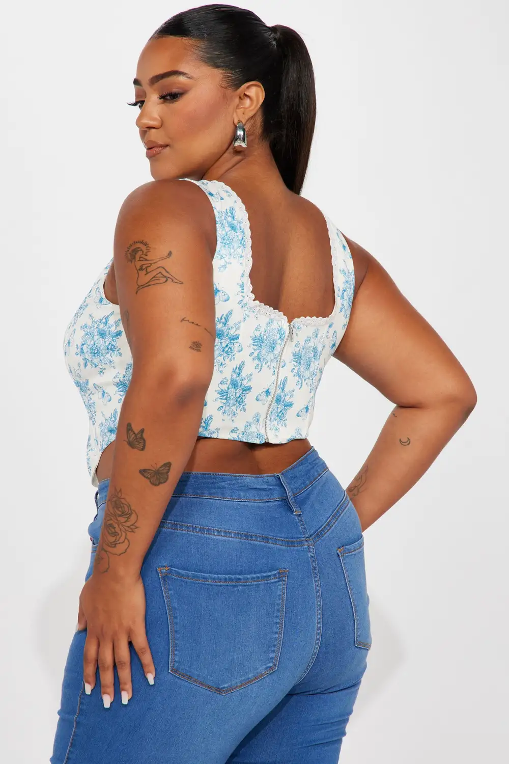 One More Moment Floral Corset Top - White/combo