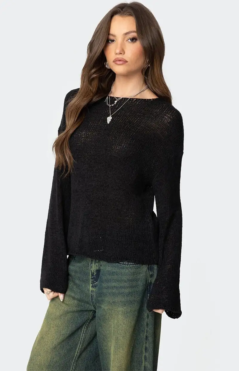 Edikted Drop Shoulder Light Knit Sweater