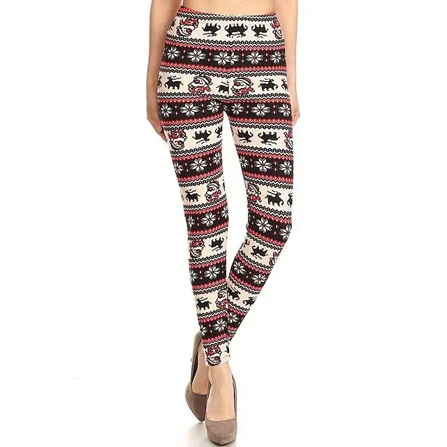 Santa Claus Leggings Jogger Pants Women's Christmas Christmas Christmas Eve Adults' Christmas New Year Eve Polyester Lycra Spandex Pants