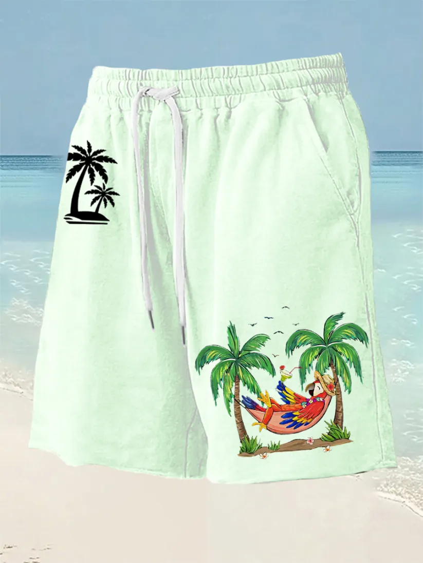 Men's It's 5 O'clock Somewhere Parrot Print Shorts