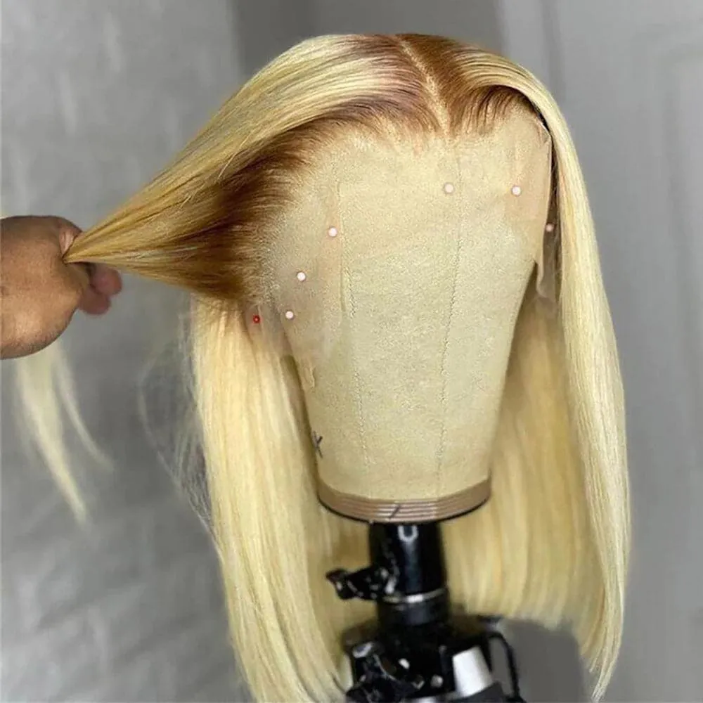 Sterly Hair T4/613 Colored Bob Wig Straight 4x4 13x4 Human Hair Wigs