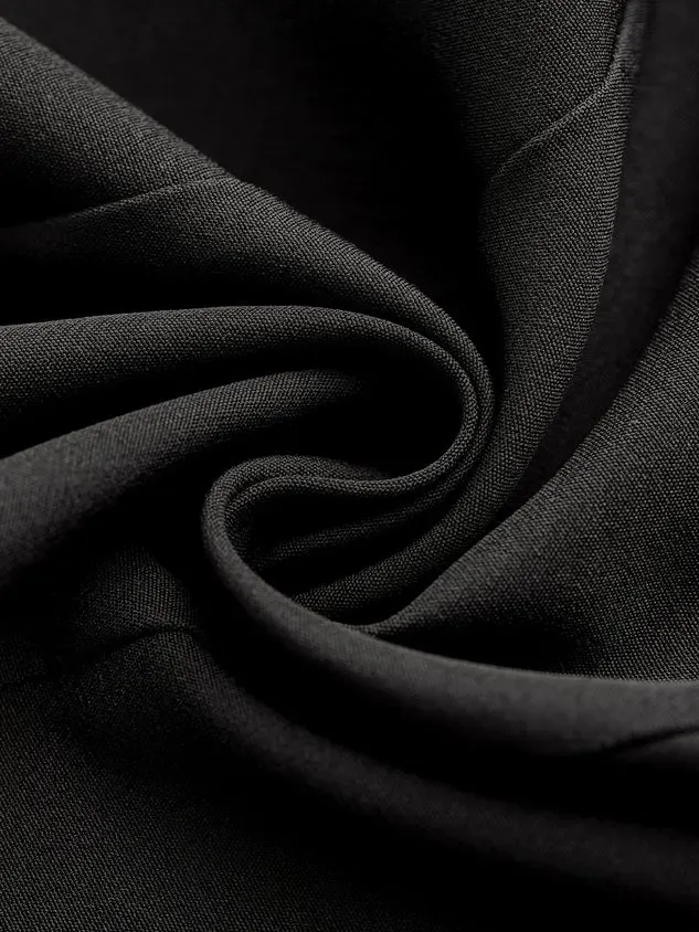 Black Long Sleeve Shift Buttoned Solid Jacket