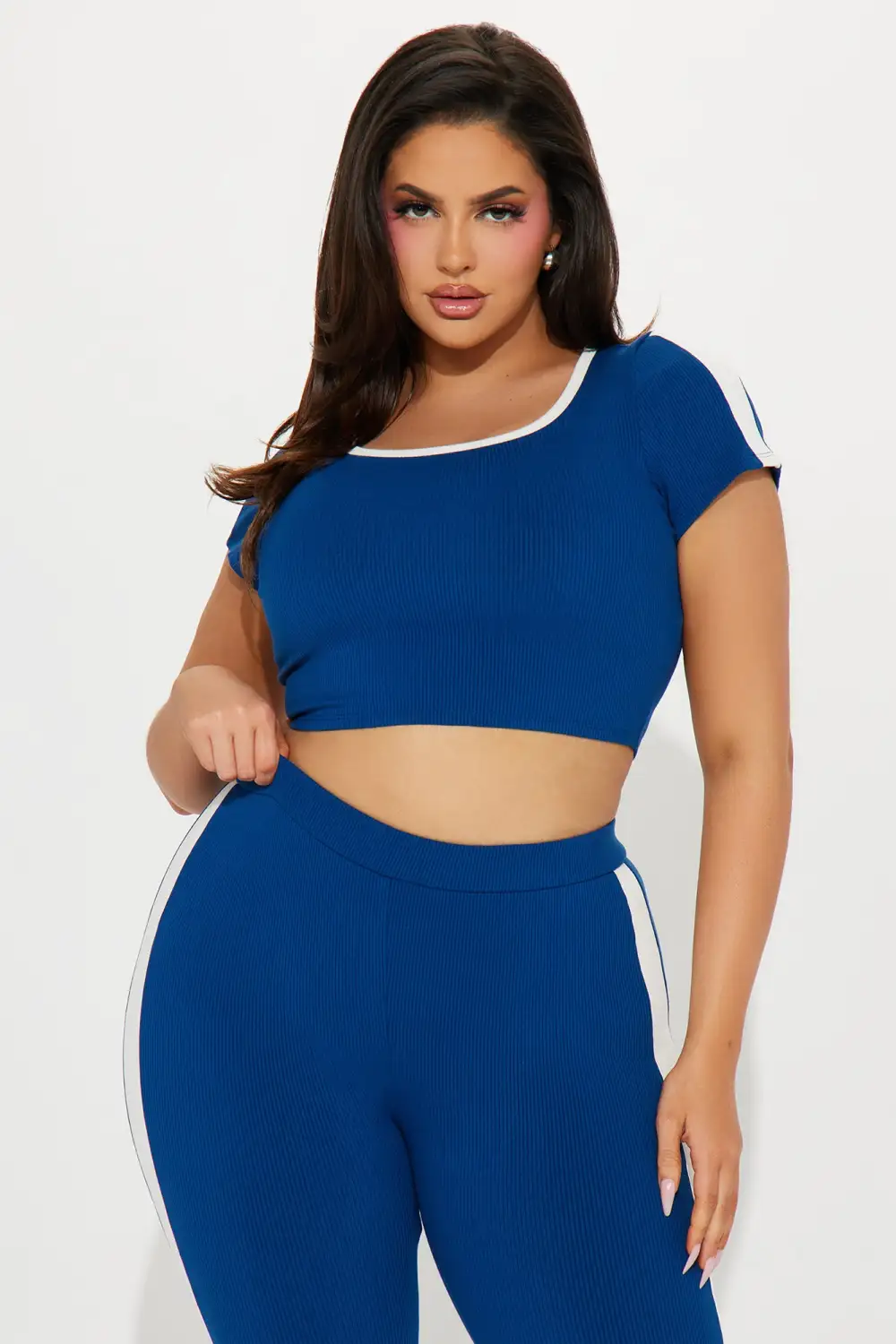 Callie Snatched Pant Set - Navy/combo