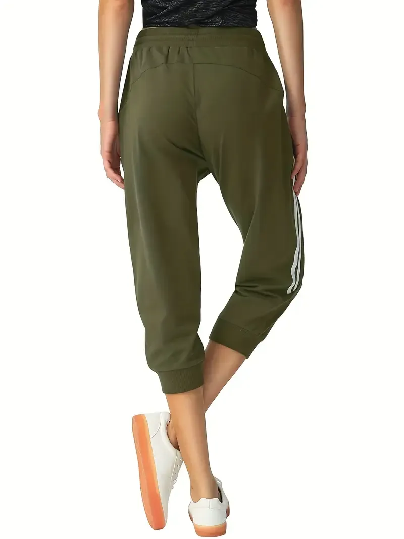 Women's Athletic Capri Pants - Casual Sports Running Yoga Fitness