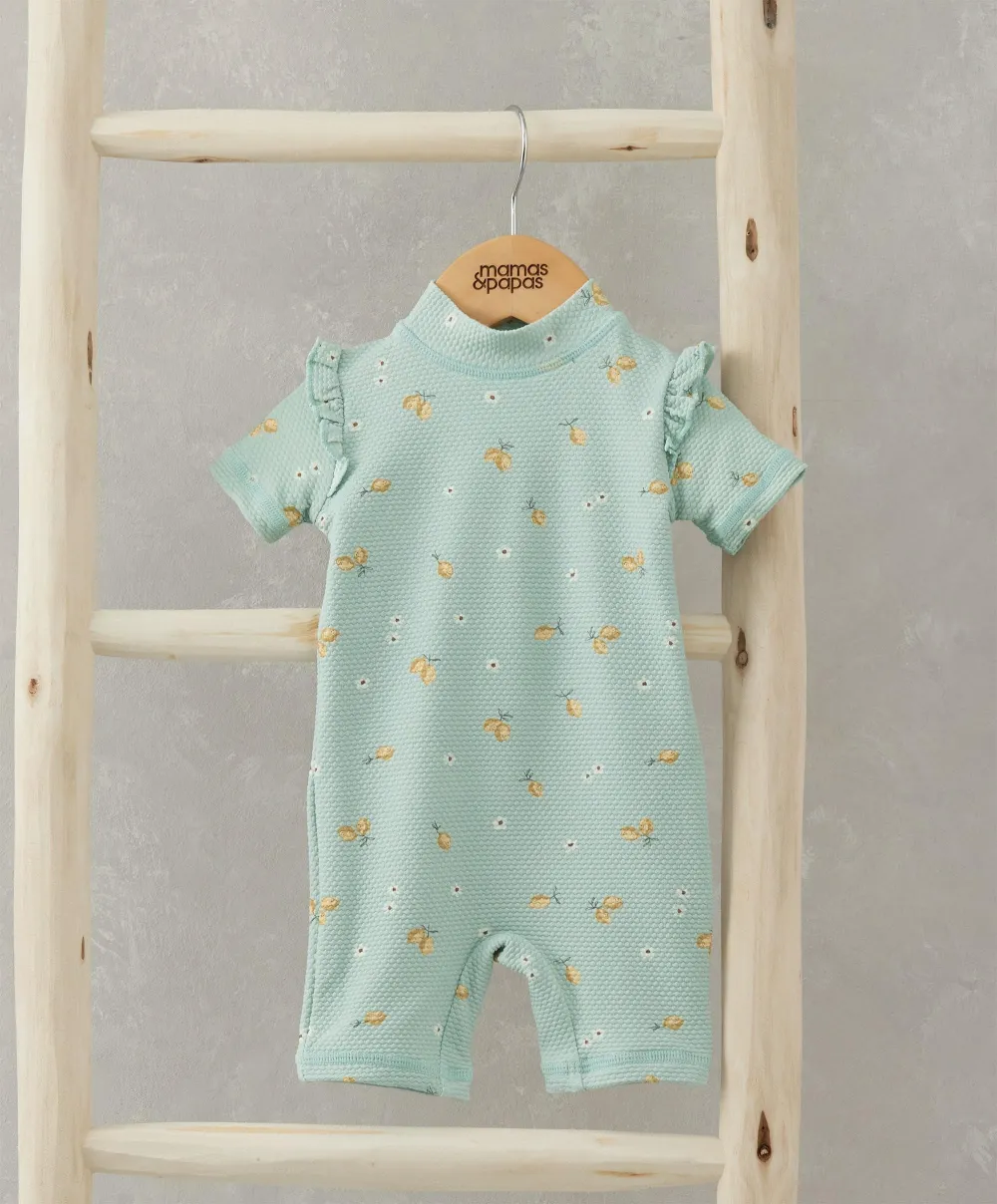 Short Sleeve Rashsuit Swimwear - Lemon