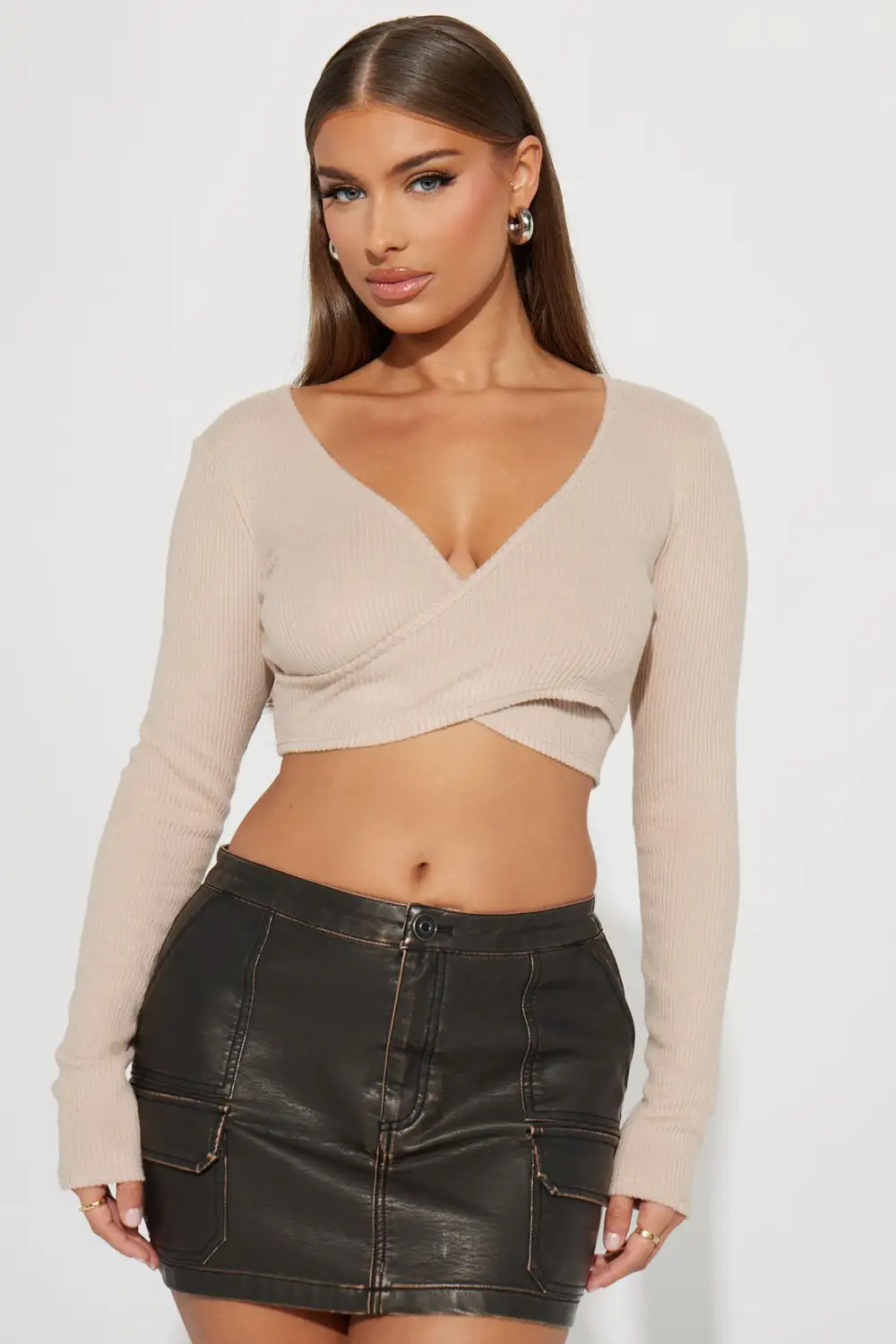 After Brunch Crop Top - Beige
