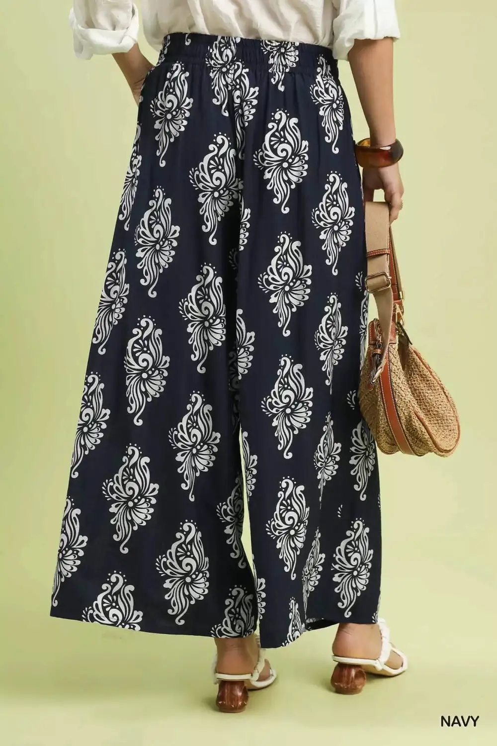 Abstract Print Wide Leg Pants