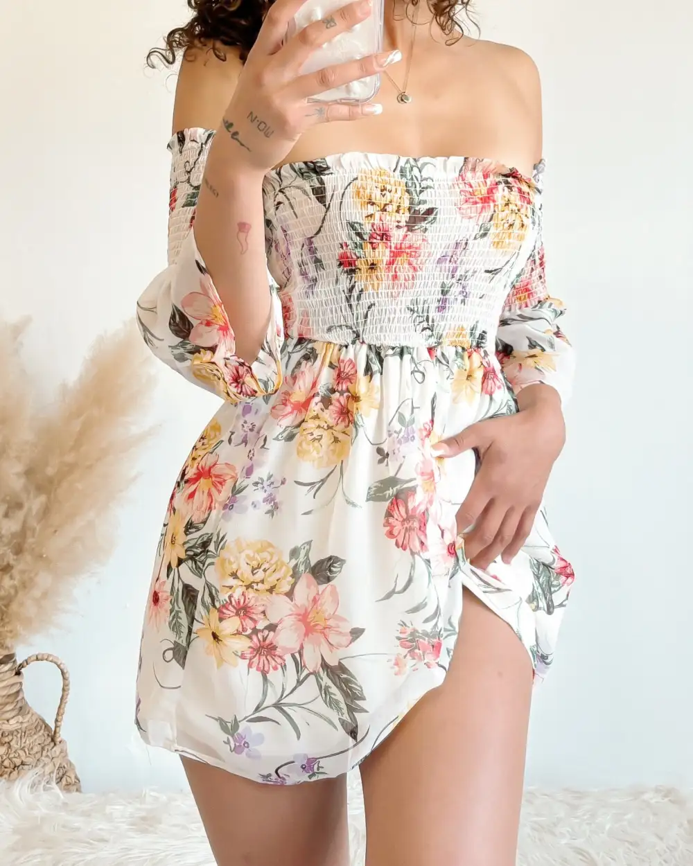 MARIE OFF SHOULDER FLORAL DRESS