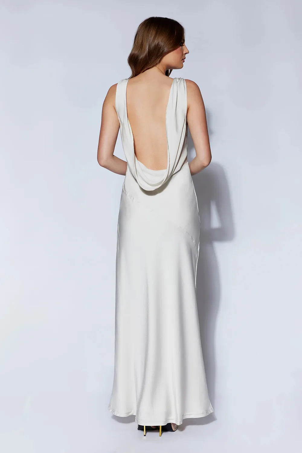 Maxi Satin Dress With Back Cowl